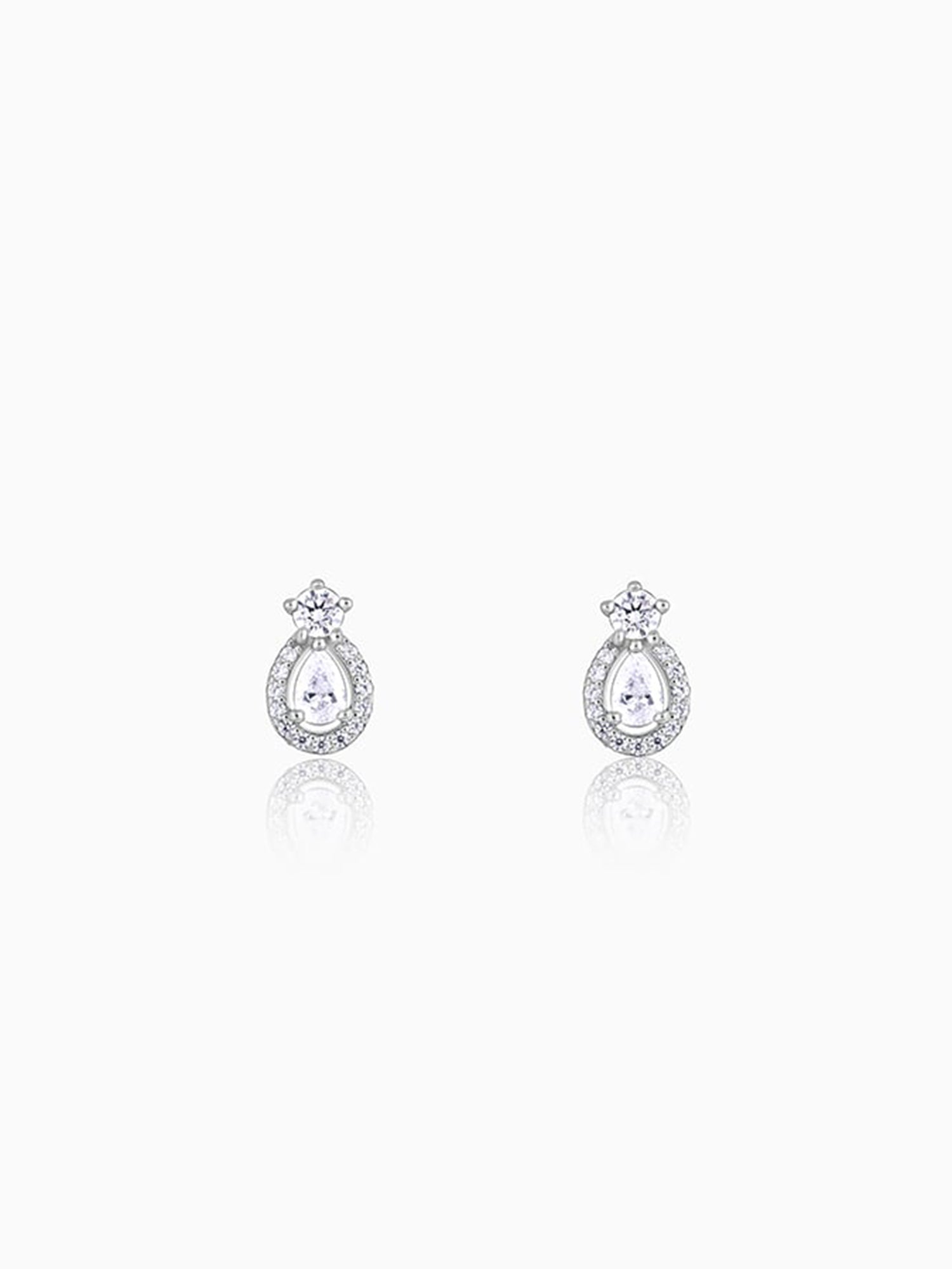 Silver Elegant Pear Drop Earrings