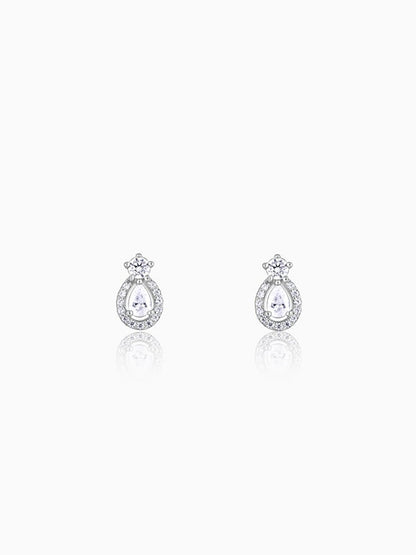 Silver Elegant Pear Drop Earrings