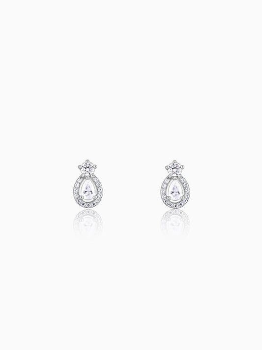 Silver Elegant Pear Drop Earrings