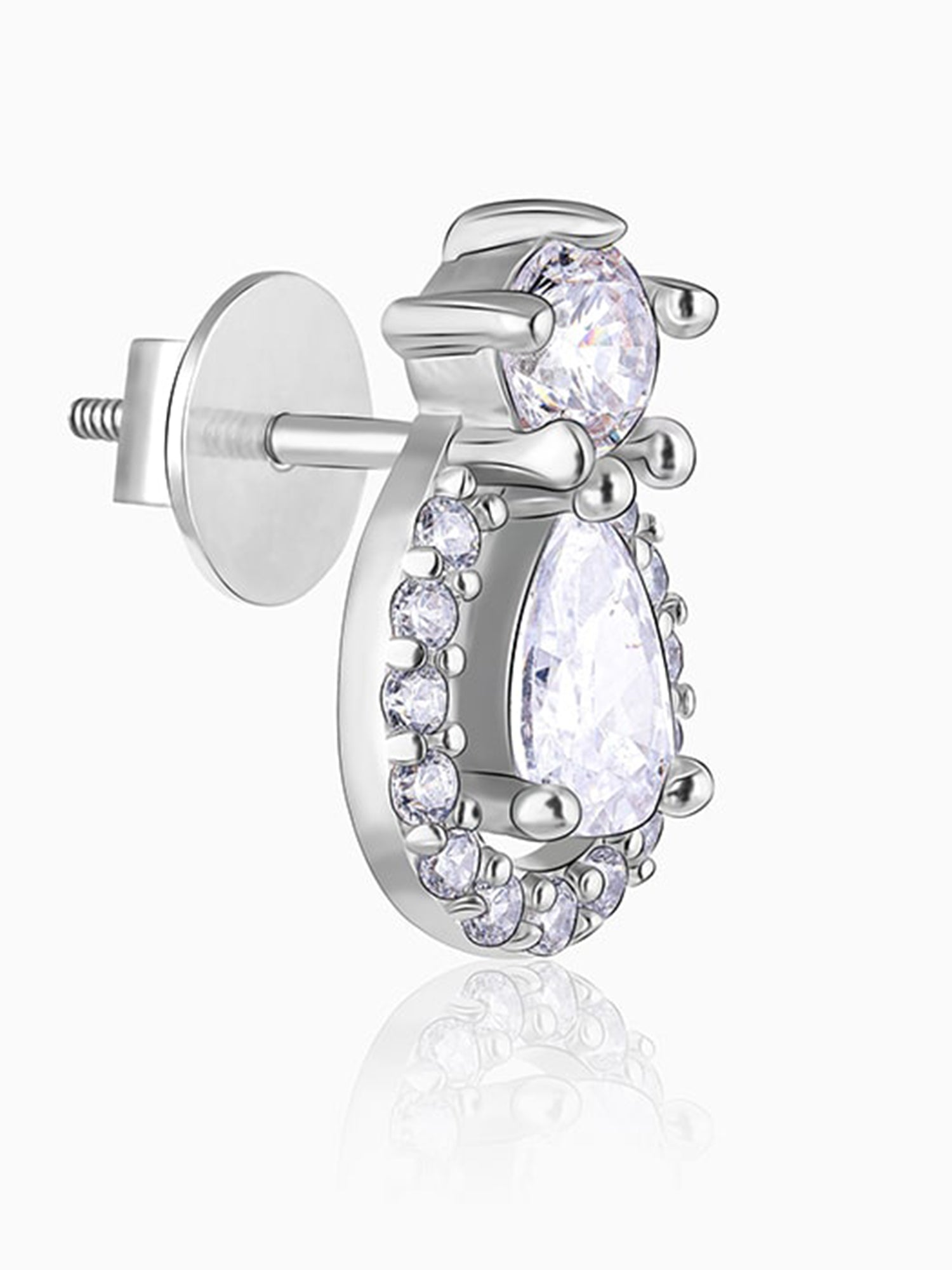 Silver Elegant Pear Drop Earrings