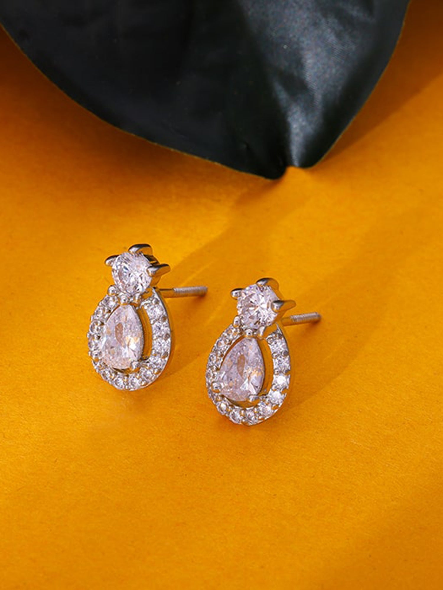 Silver Elegant Pear Drop Earrings