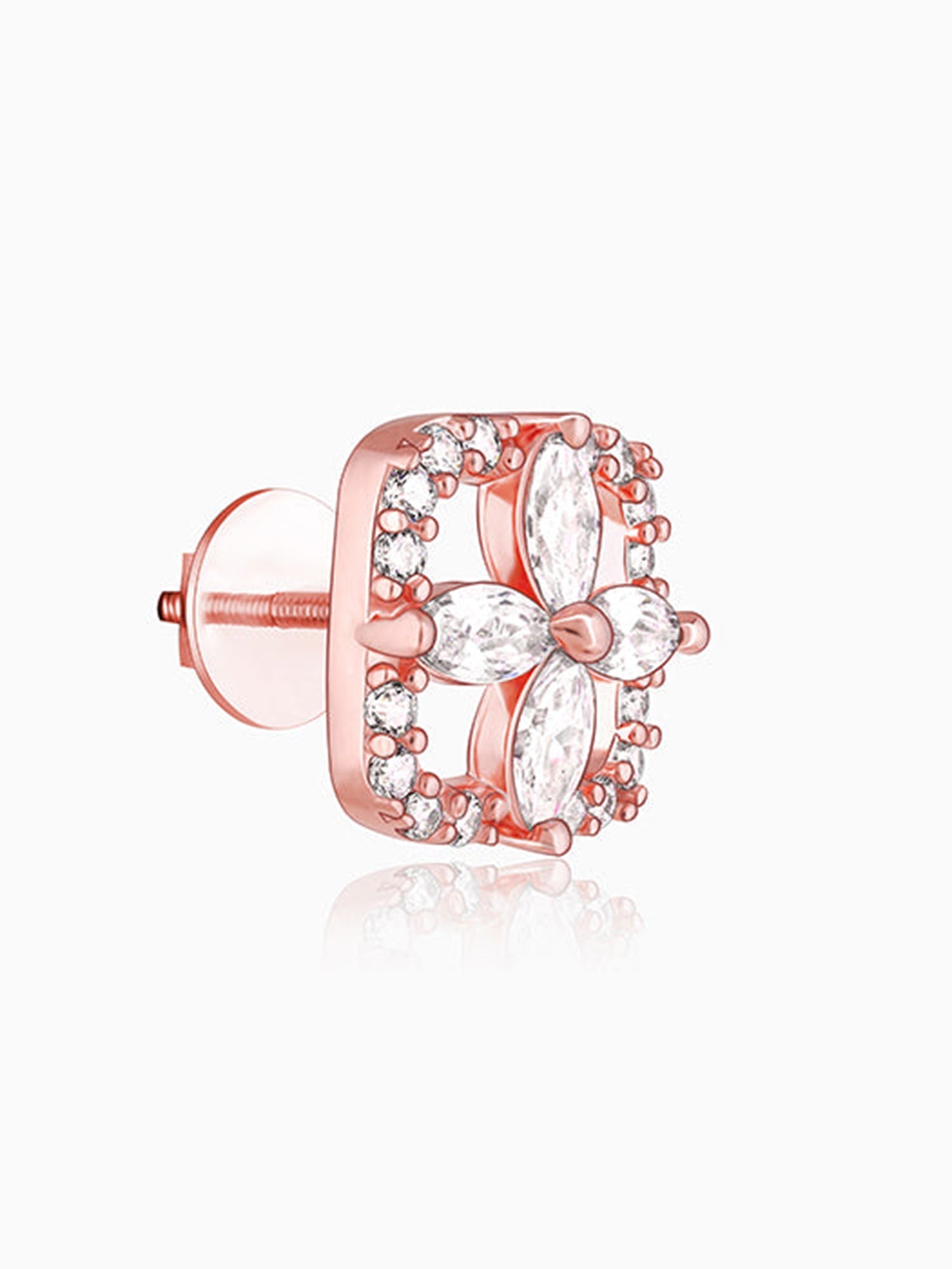 Rose Gold Shimmer Stud Earrings