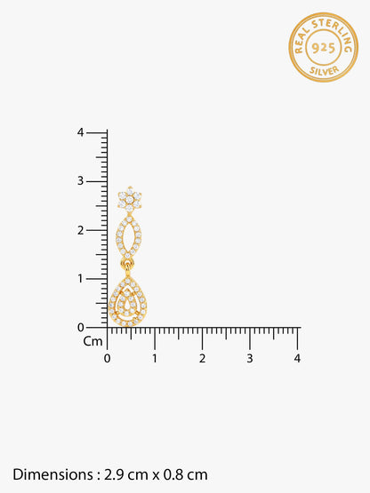 Golden Zircon Shine Elegant Earrings