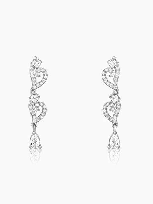 Silver Sparkling Love Story Earrings