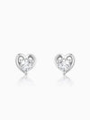 Silver Solitaire Heart  Pendant with Link Chain