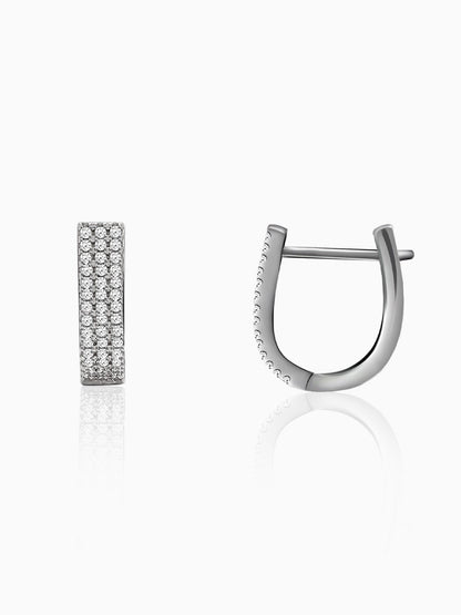 Silver Zircon Sparkling Stud Earrings