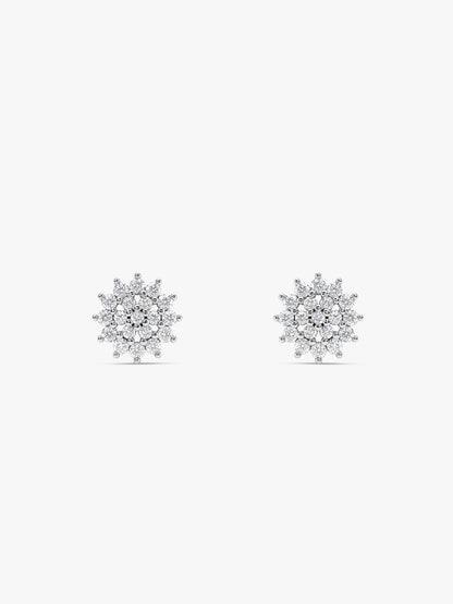 Silver Zircon Shining Star Studs