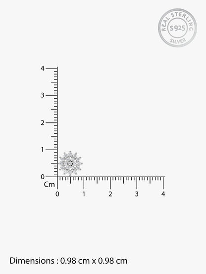 Silver Zircon Shining Star Studs