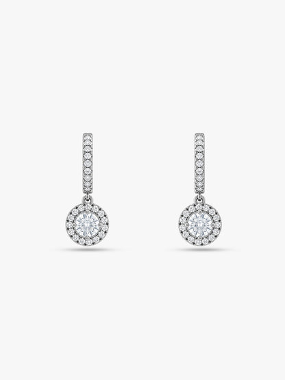 Silver Zircon Drizzle Drop Earrings