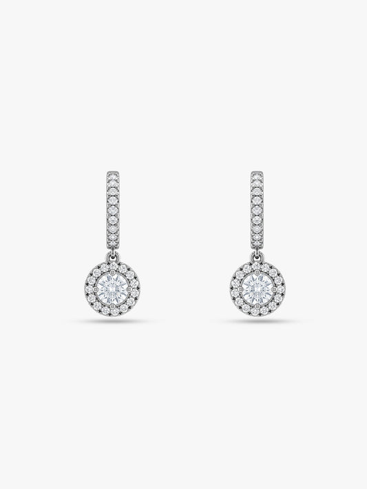 Silver Zircon Drizzle Drop Earrings