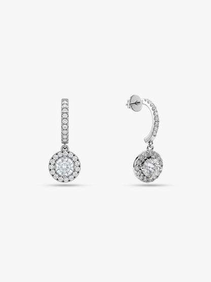Silver Zircon Drizzle Drop Earrings