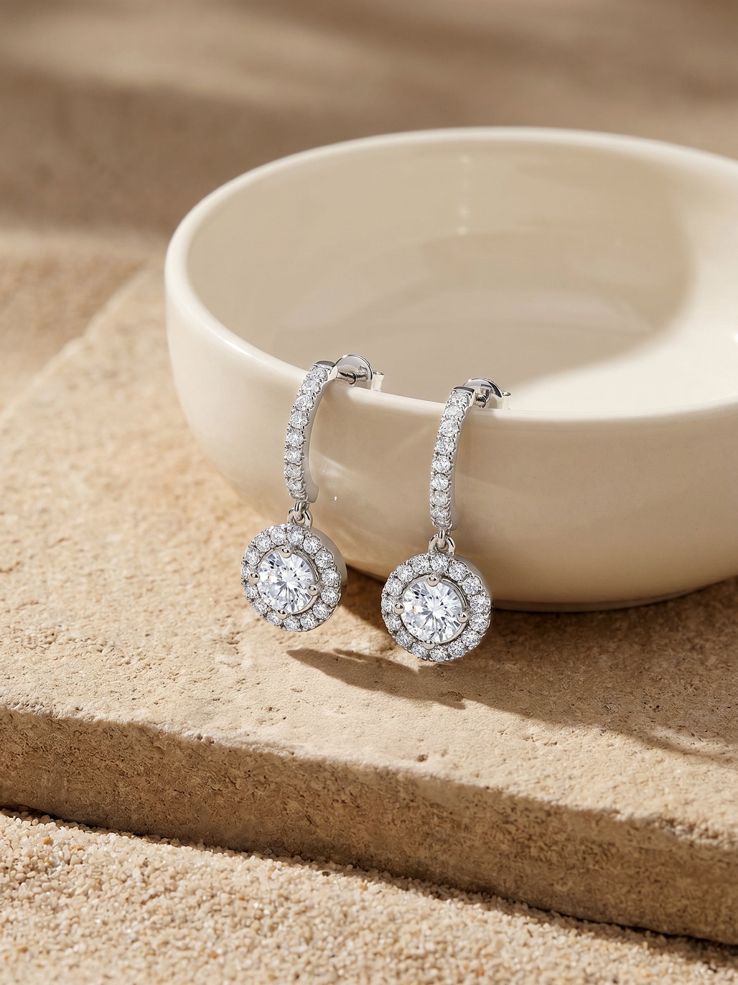 Silver Zircon Drizzle Drop Earrings