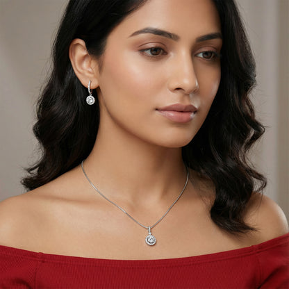 Silver Drizzle Drop Set with Link Chain