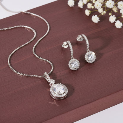 Silver Drizzle Drop Set with Link Chain