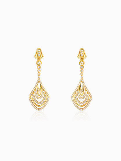 Golden Zircon Studded Chime Earrings