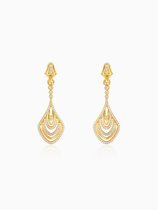 Golden Zircon Studded Chime Earrings