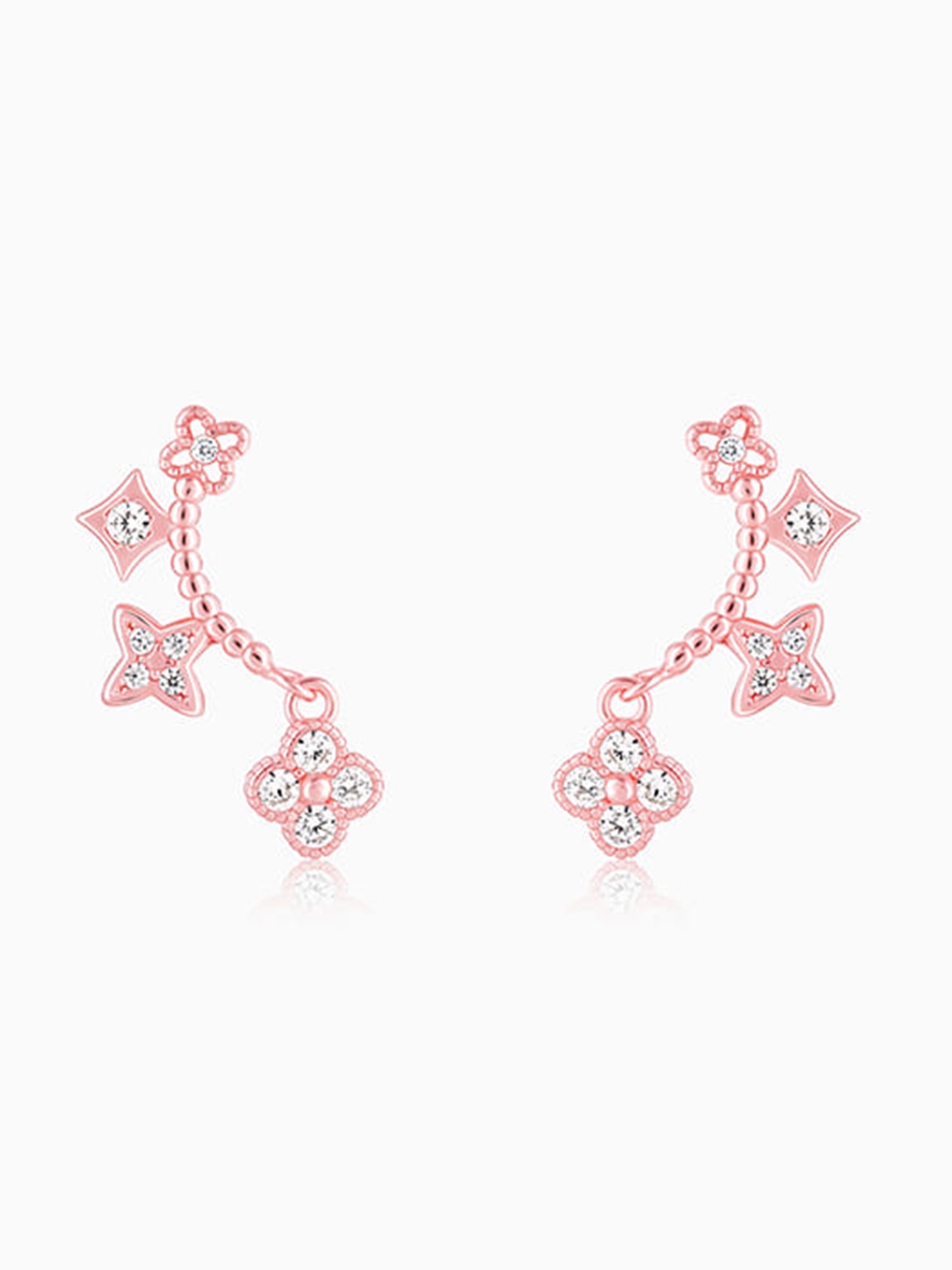 Rose Gold Charm Dangle Earrings