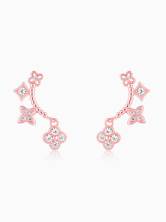 Rose Gold Charm Dangle Earrings
