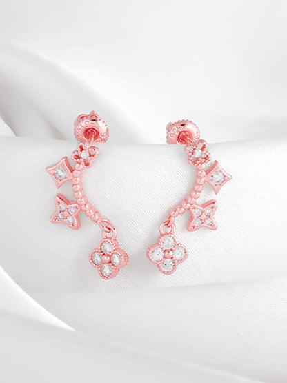 Rose Gold Charm Dangle Earrings