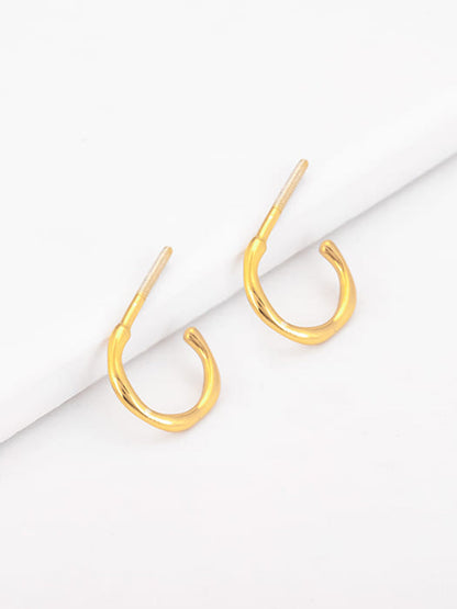 Golden Sickle Hoop Earrings