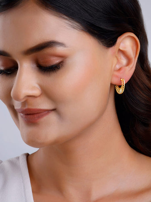 Golden Tracks Hoop Earrings