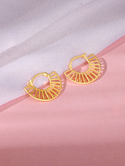Golden Tracks Hoop Earrings