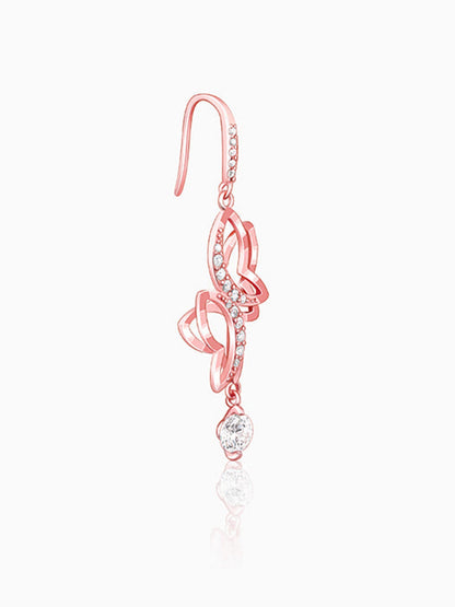 Rose Gold Shining Butterfly Earrings