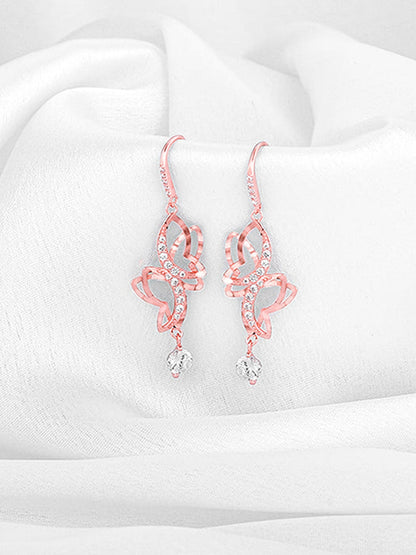 Rose Gold Shining Butterfly Earrings