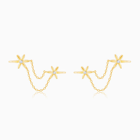 Golden Starry Clip On Earrings