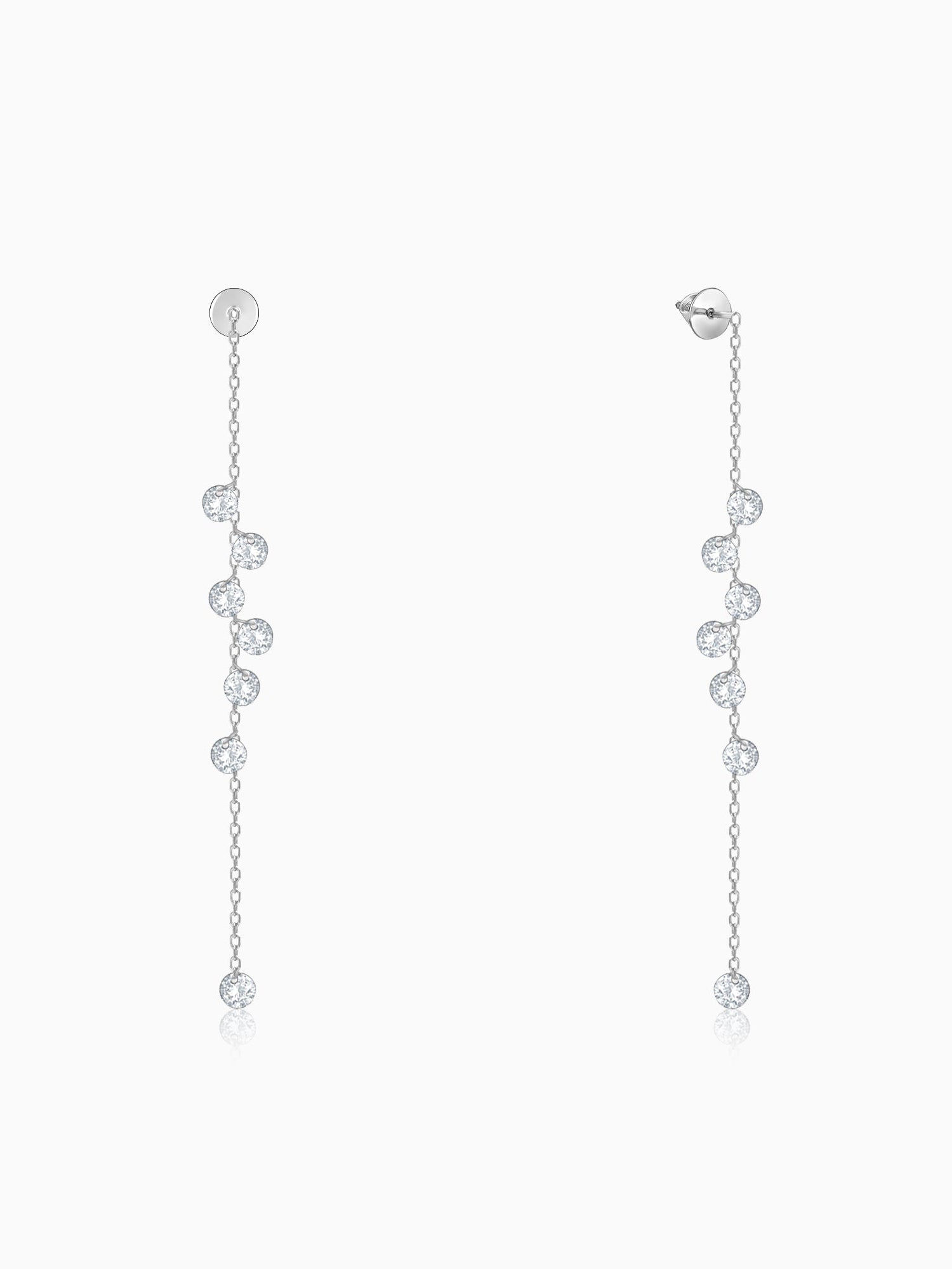 Silver Dangling Chain Earrings