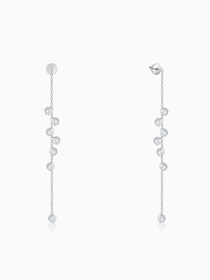 Silver Dangling Chain Earrings