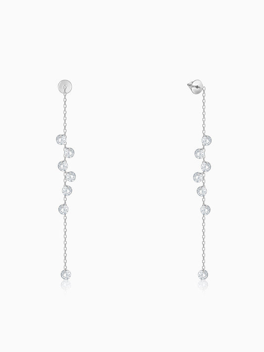 Silver Dangling Chain Earrings