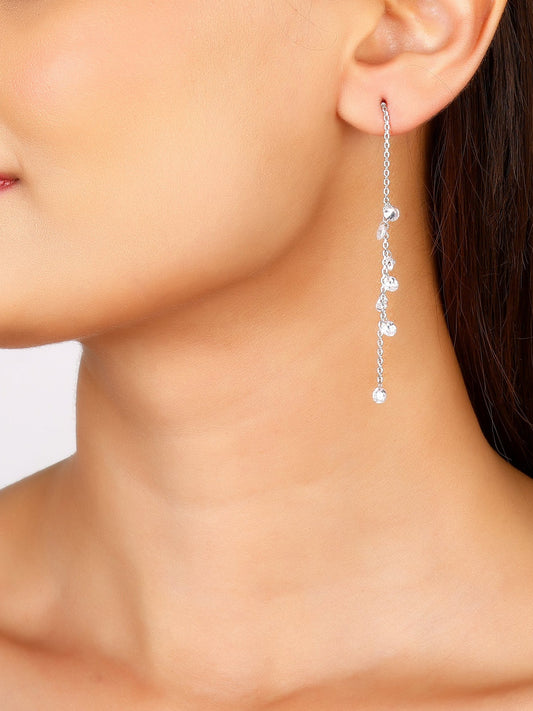 Silver Dangling Chain Earrings