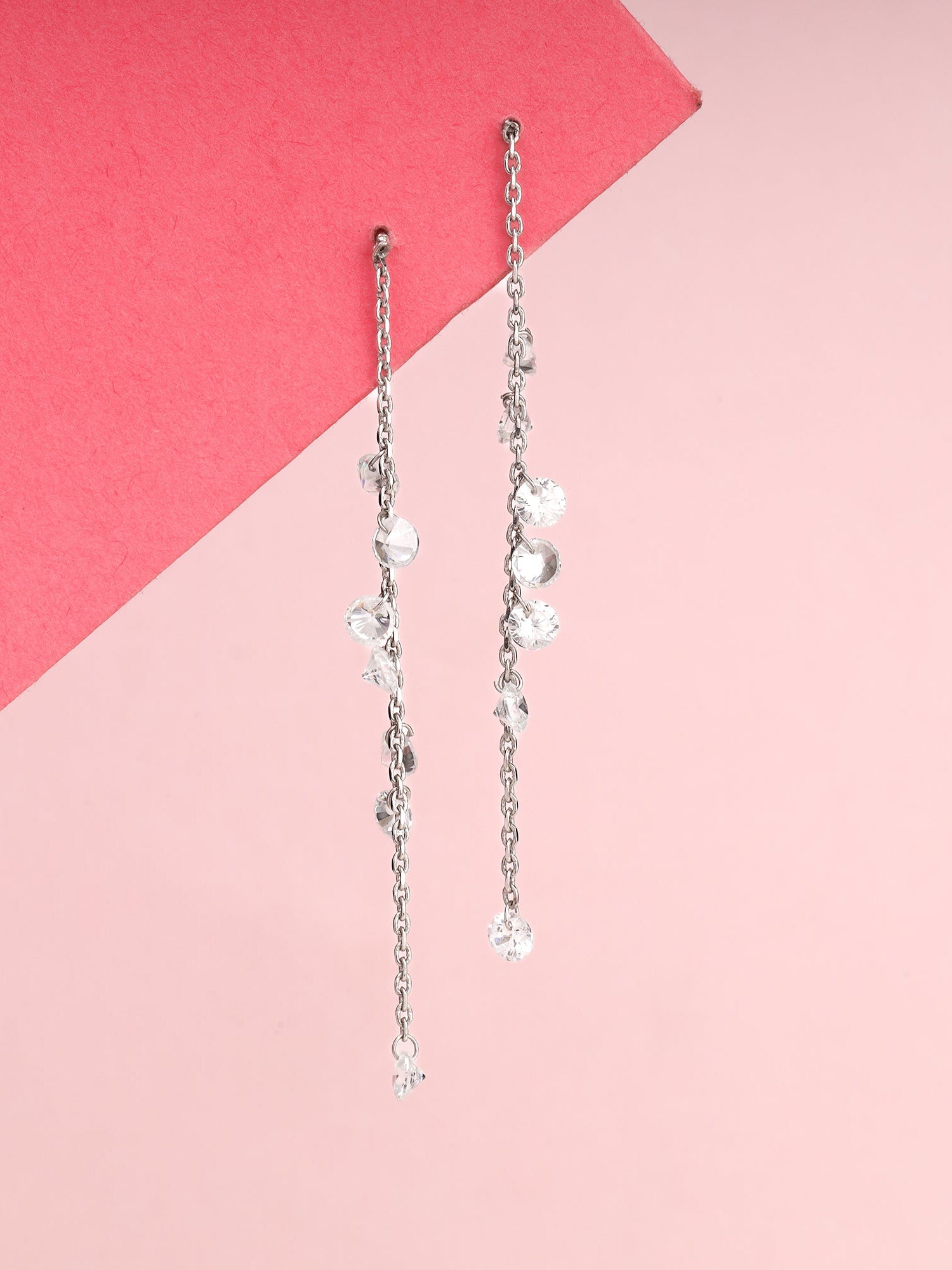 Silver Dangling Chain Earrings