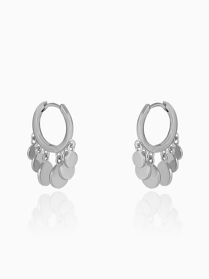 Silver Jingle Hoop Earrings