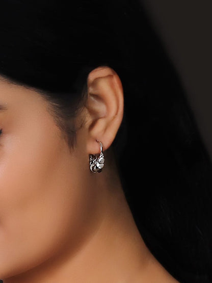 Silver Jingle Hoop Earrings