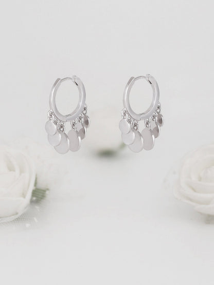 Silver Jingle Hoop Earrings