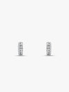 Silver Zircon Sparkling Huggies Earrings