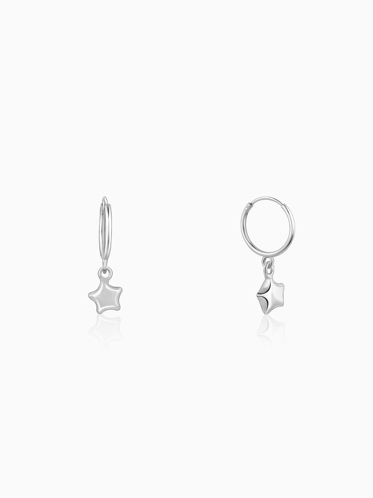 Silver Mini Star Hoop Earrings