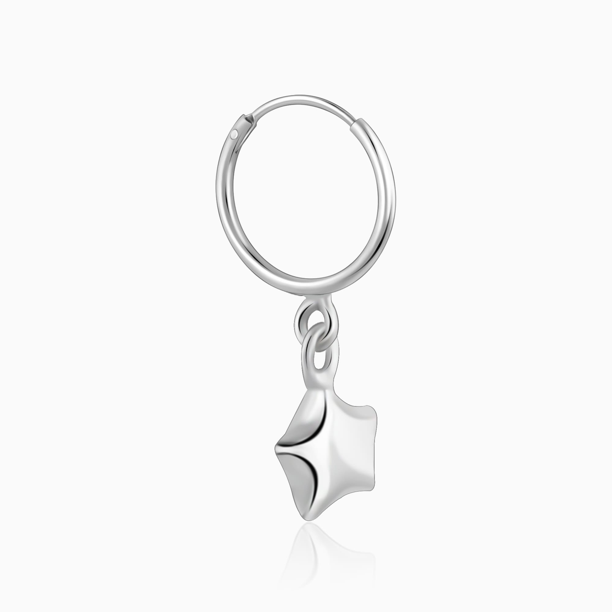 Silver Mini Star Hoop Earrings - view 4