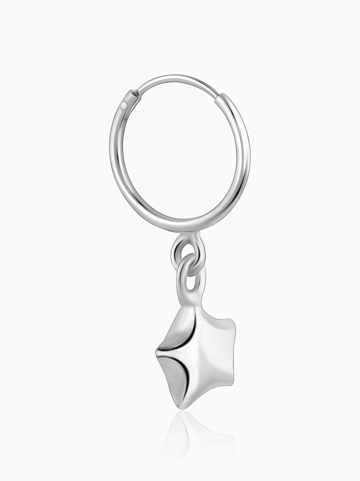 Silver Mini Star Hoop Earrings