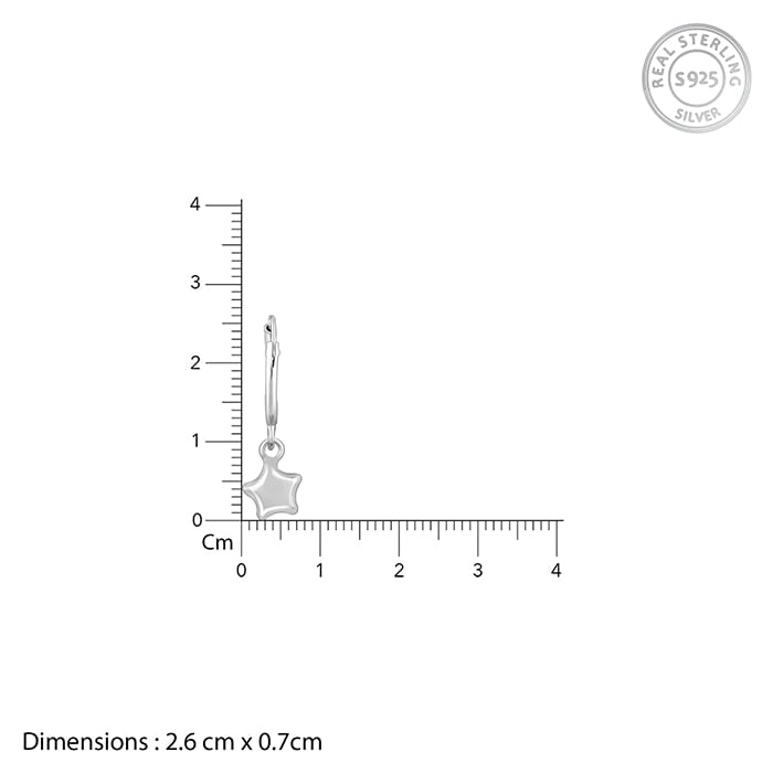 Silver Mini Star Hoop Earrings - view 5