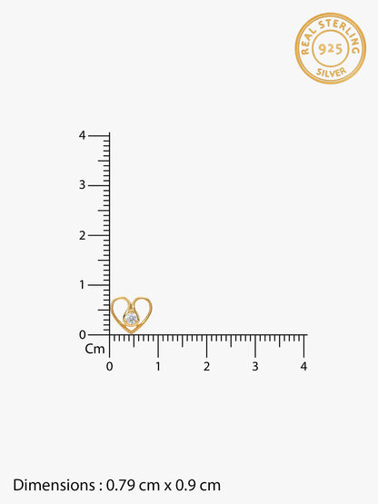 Golden Zircon Studded Heart Earrings