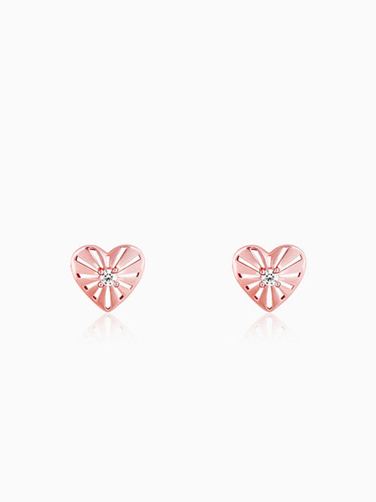 Rose Gold The Sunshine of My Life Heart Earrings