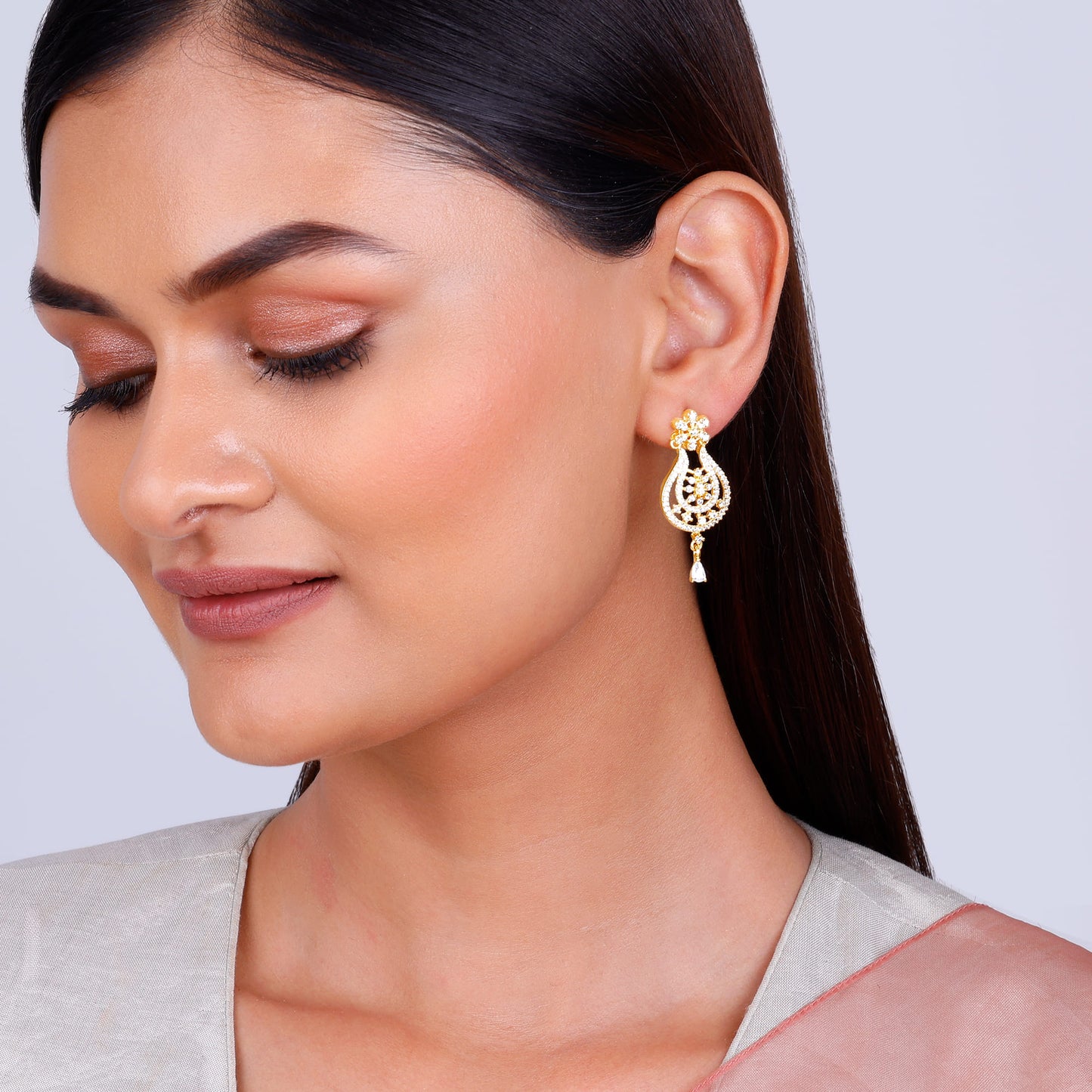 Golden Roohi Chandbali Earrings