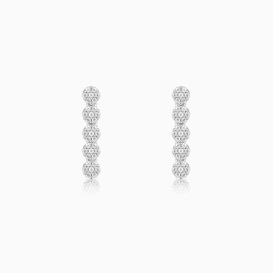 Silver Floral Cluster Earrings