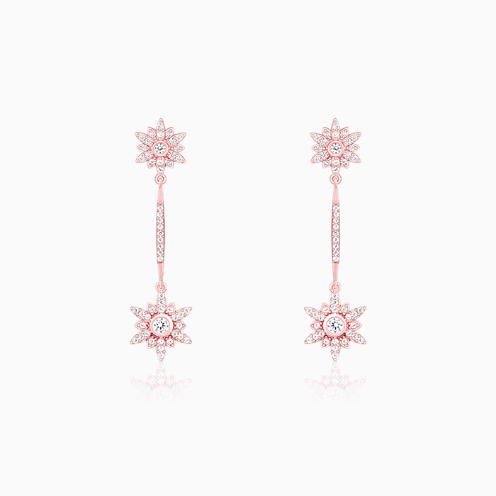 Rose Gold Star Dangle Earrings