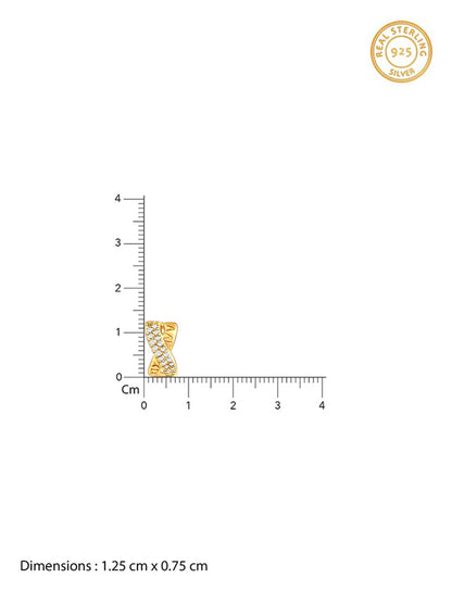 Golden Zircon Studded Twisted Huggies Earrings