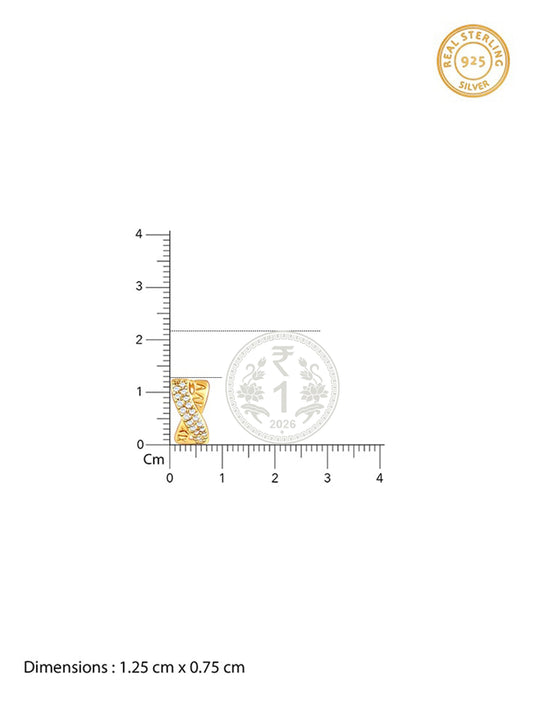 Golden Zircon Studded Twisted Huggies Earrings