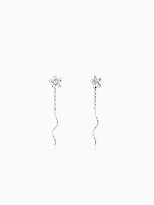 Silver Happiness In A Vase Earrings